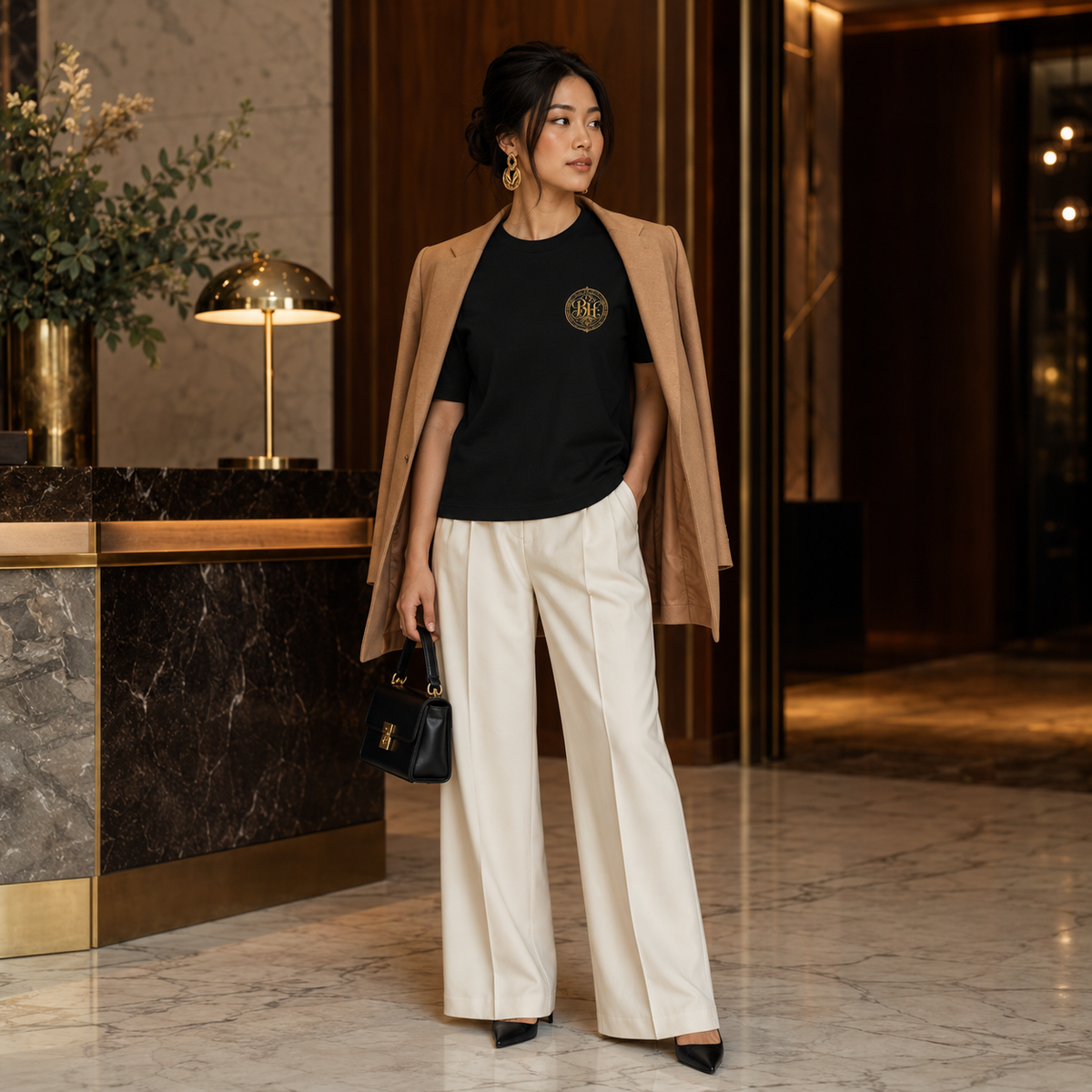 THE BLAQ TEE | Embroidered Monogram - Women's