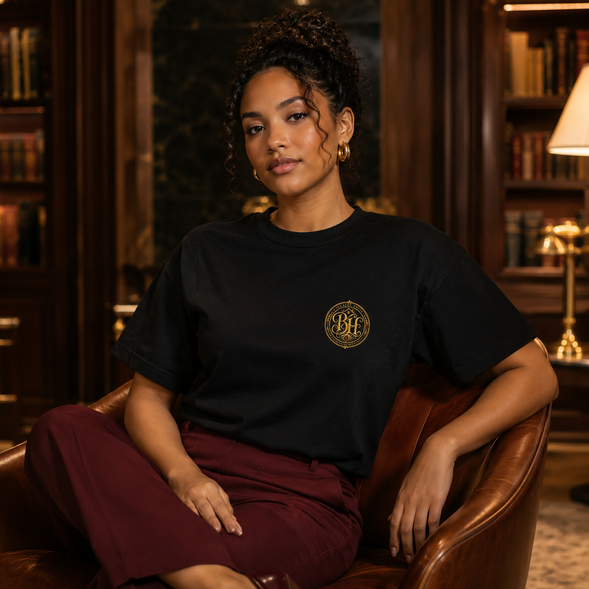 THE BLAQ TEE | Embroidered Monogram - Women's