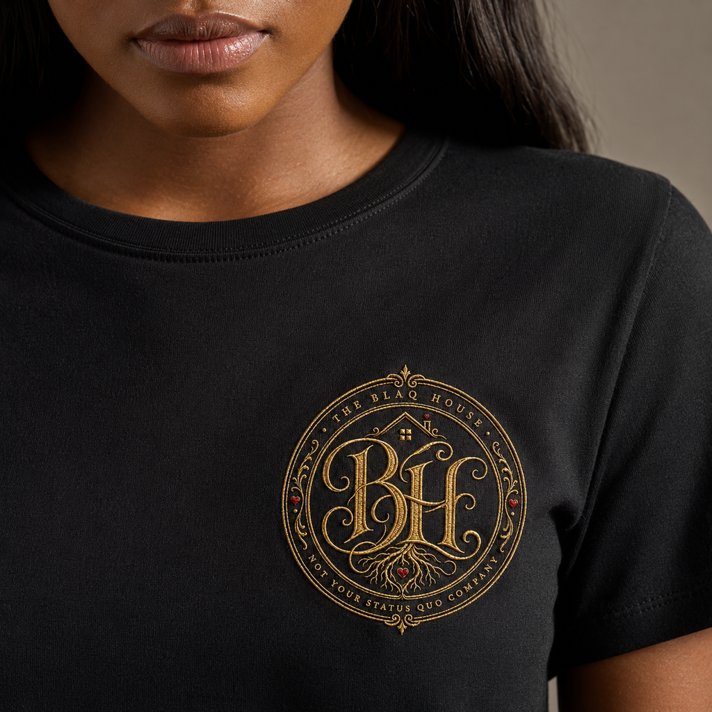 THE BLAQ TEE | Embroidered Monogram - Women's