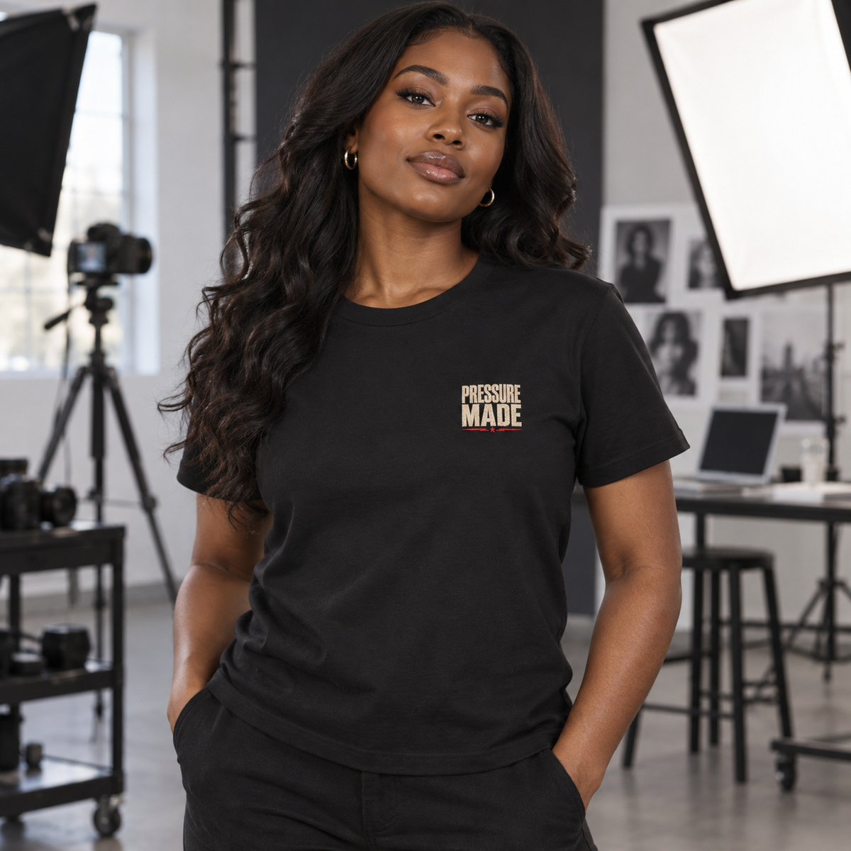 PRESSURE MADE | Signature Embroidered Chest Tee - Women's