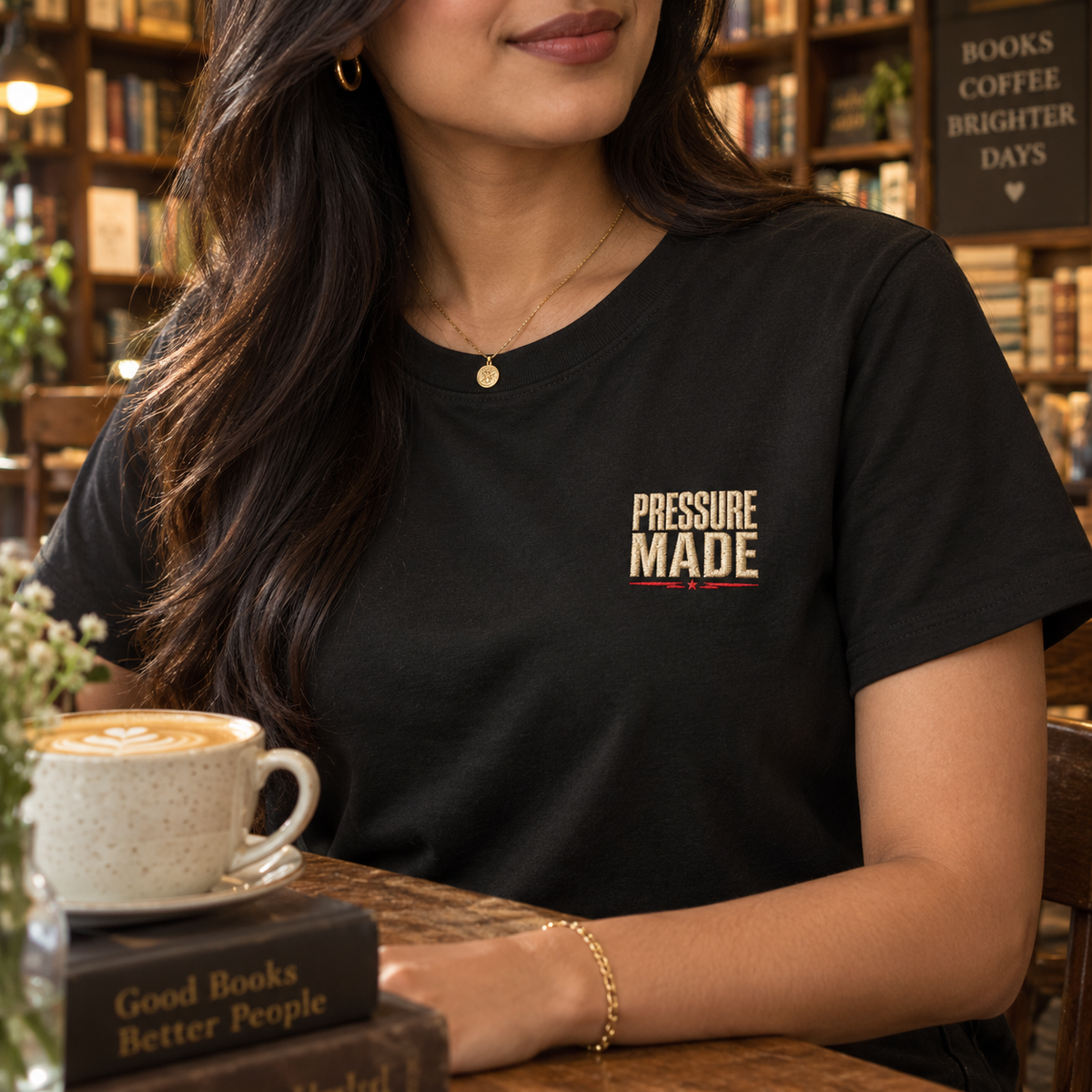 PRESSURE MADE | Signature Embroidered Chest Tee - Women's